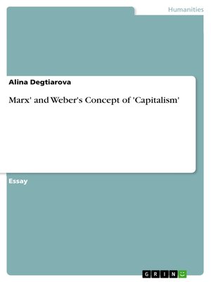 cover image of Marx' and Weber's Concept of 'Capitalism'